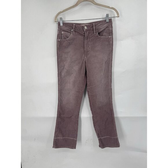 AMO Bella Corduroy Straight Leg Pant Women 26 Amethyst Cropped High Waisted - Picture 2 of 11